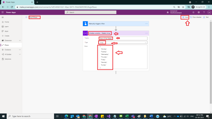 Usage of DayofWeek in Power Automate